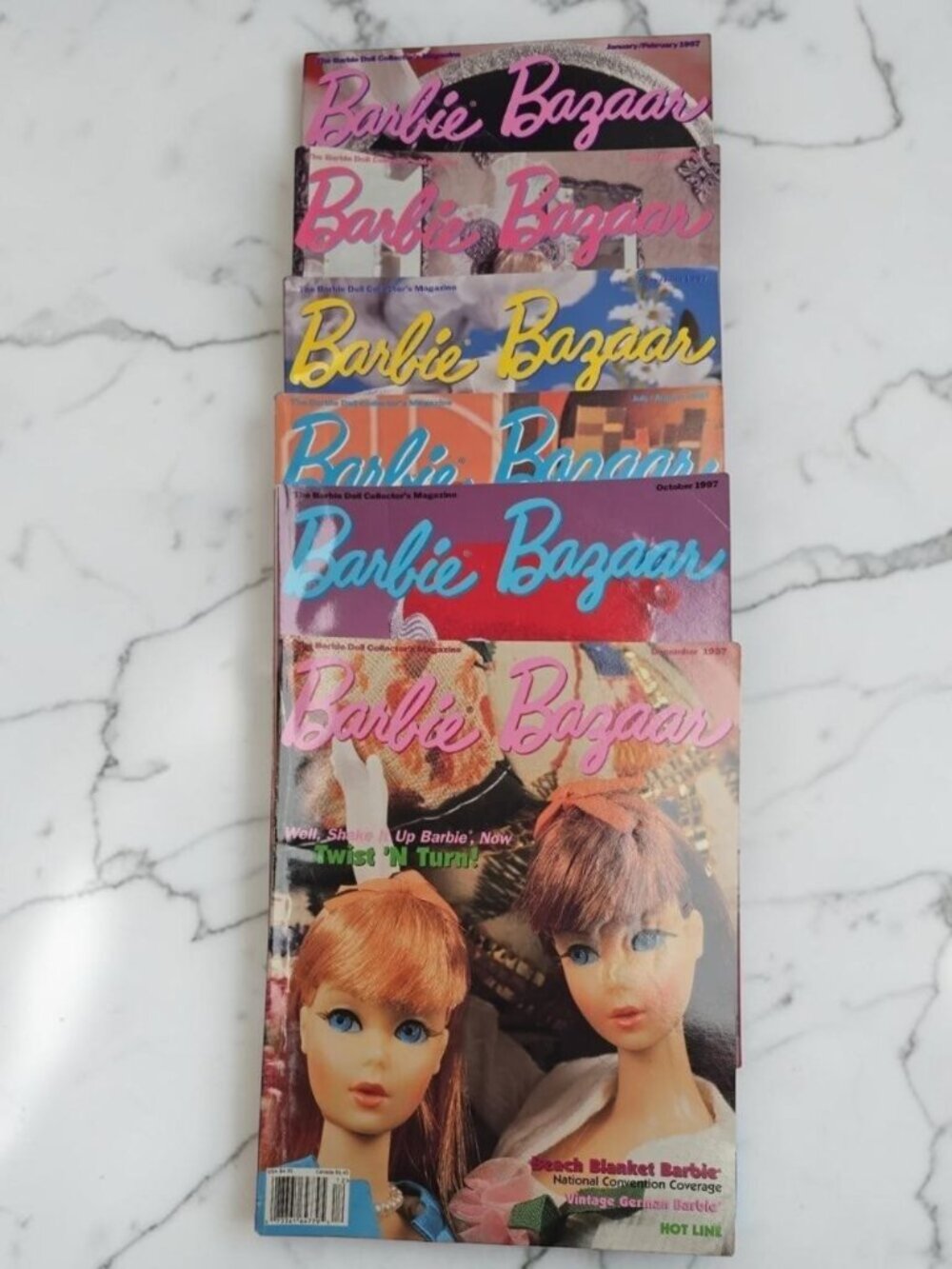 Vintage 1997 Barbie Bazaar Magazine Set Of 6